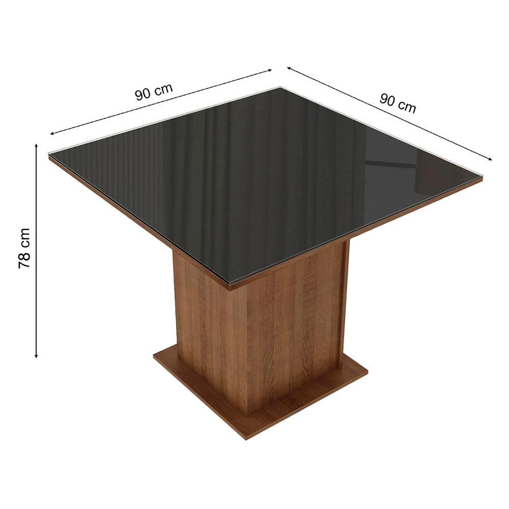 Miniatura Sala de Jantar Moscou Plus Tampo de Vidro 4 Cadeiras Madesa