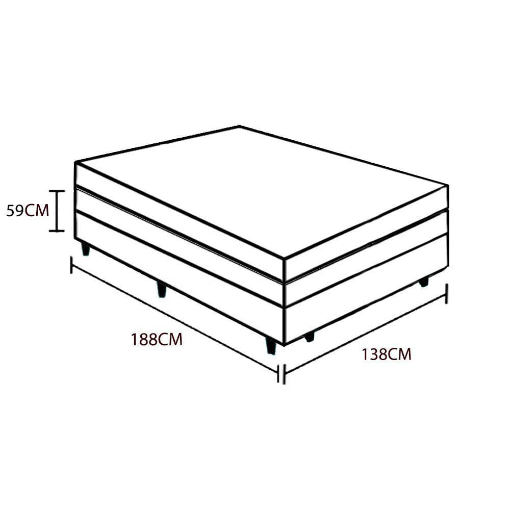 Miniatura Cama Box Com Baú Casal + Colchão De Molas 138Cm Preto