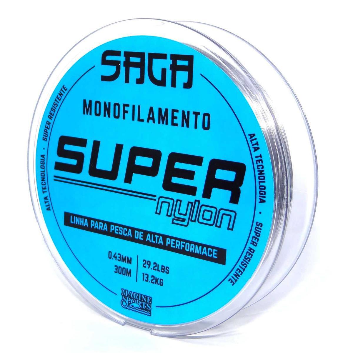 Miniatura Linha Monofilamento Marine Sports Saga Smoke 0,40Mm - 300M
