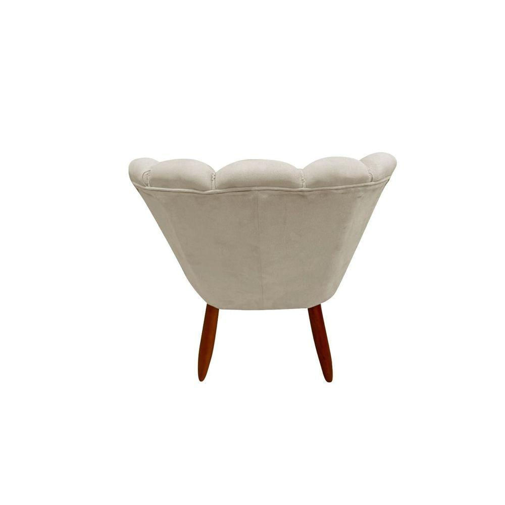 Miniatura Poltrona Cadeira Pétala Penteadeira Dritex suede Bege