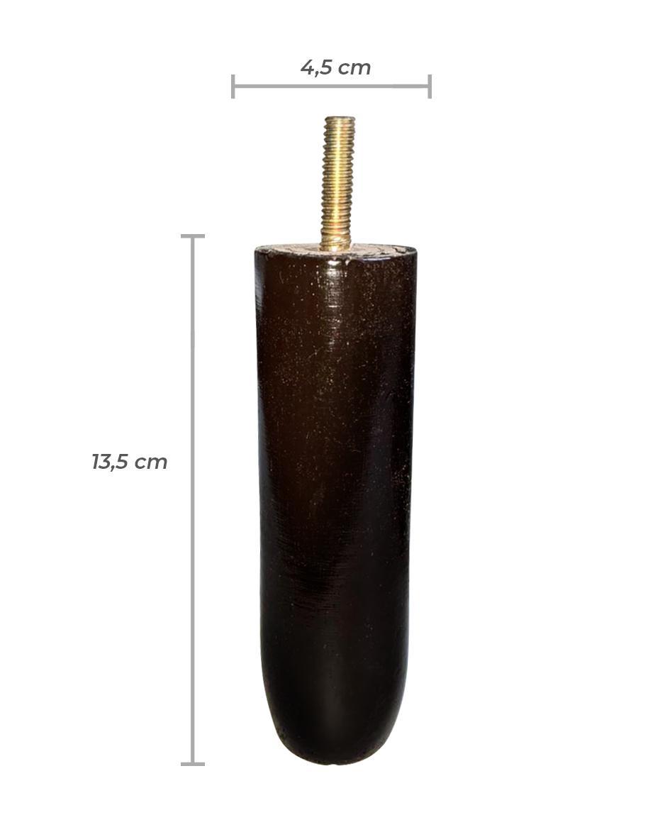 Miniatura Pé Cama Box 7 Pes Madeira 12Cm Casal Marrom Escuro