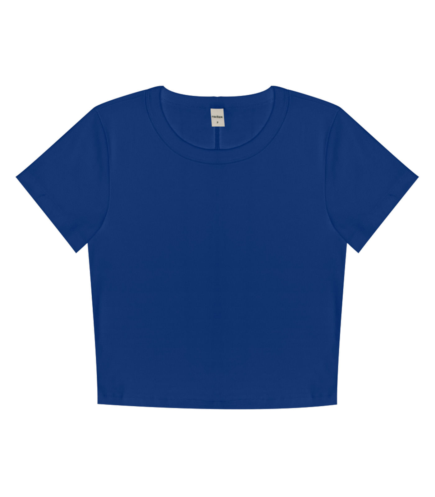 Miniatura Blusa Cropped Ribana Básica Rovitex Azul G