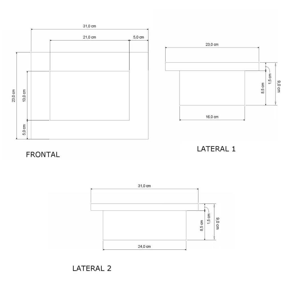 Miniatura Nicho Pedra Porta Papel 31cm Venturi Preto Fosco