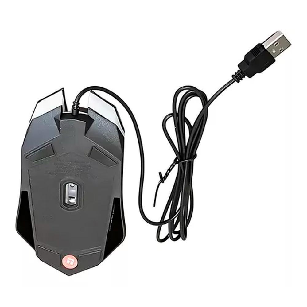 Miniatura Mouse Óptico Usb Rgb Ms-C33 Preto 1200 Dpi Exbom