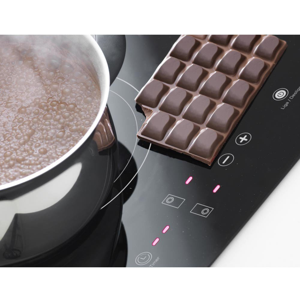 Miniatura Cooktop de Indução 2 Bocas Mesa Vitrocerâmica Fischer Preto - 220V