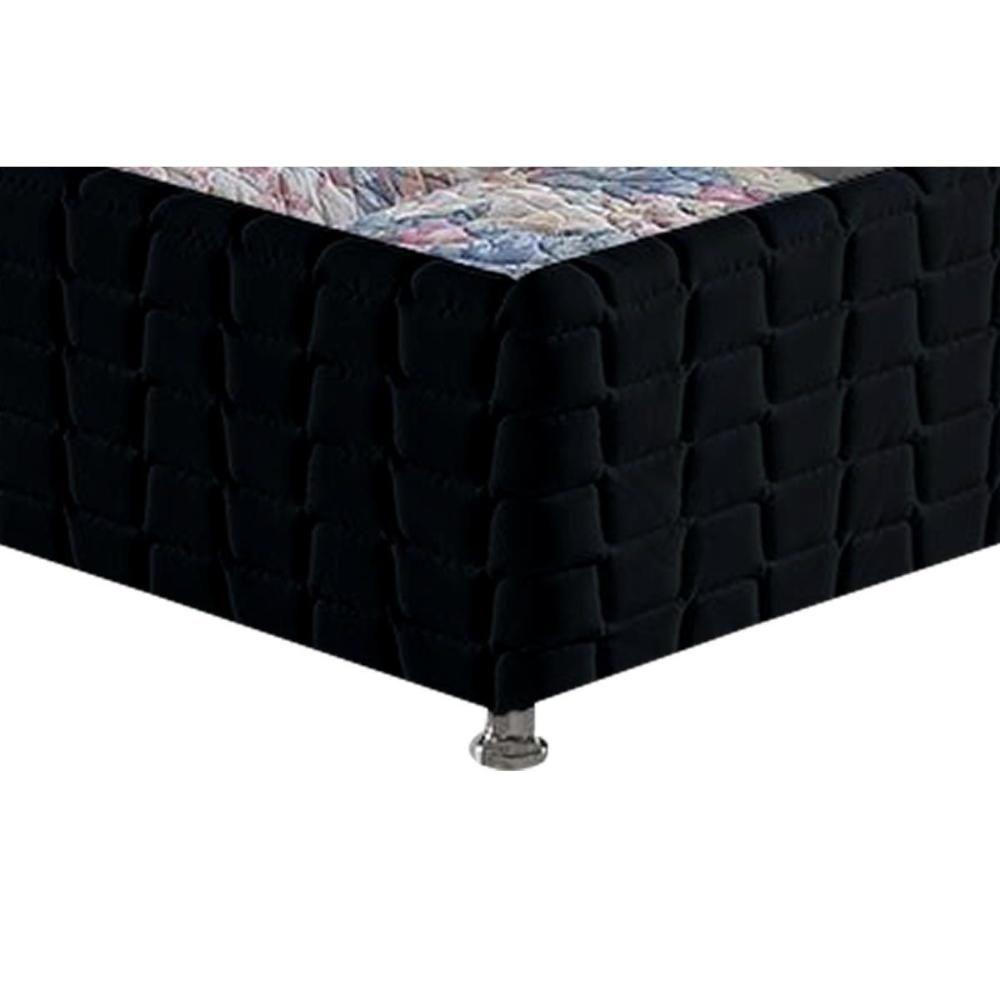 Miniatura Cama Box Baú Queen Bordado Black (158x198x35) - Anjos