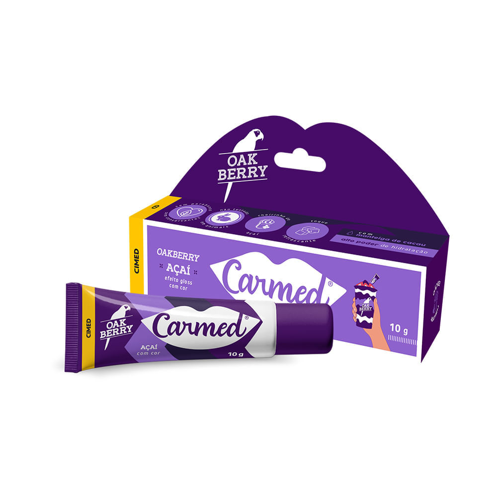 Miniatura Hidratante Labial Carmed Açaí Efeito Gloss com Cor 10g