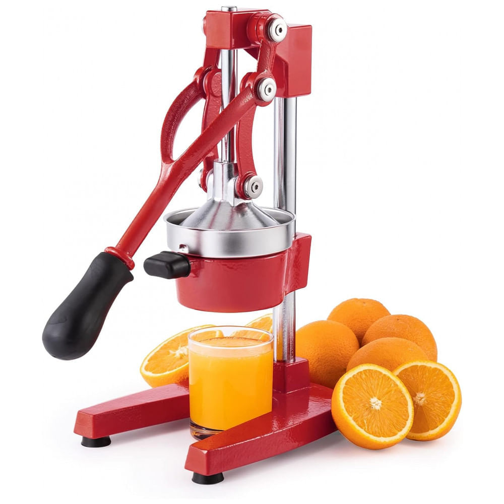 Miniatura Espremedor de Frutas Manual Profissional, Aço Fundido, CO Z, Vermelho