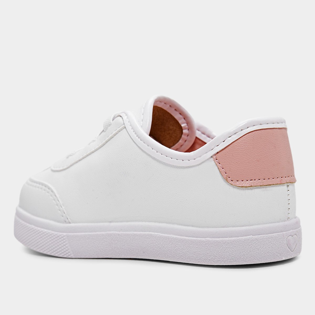 Miniatura Tênis Infantil Molekinha Casual Menina Branco+Rosa - 20