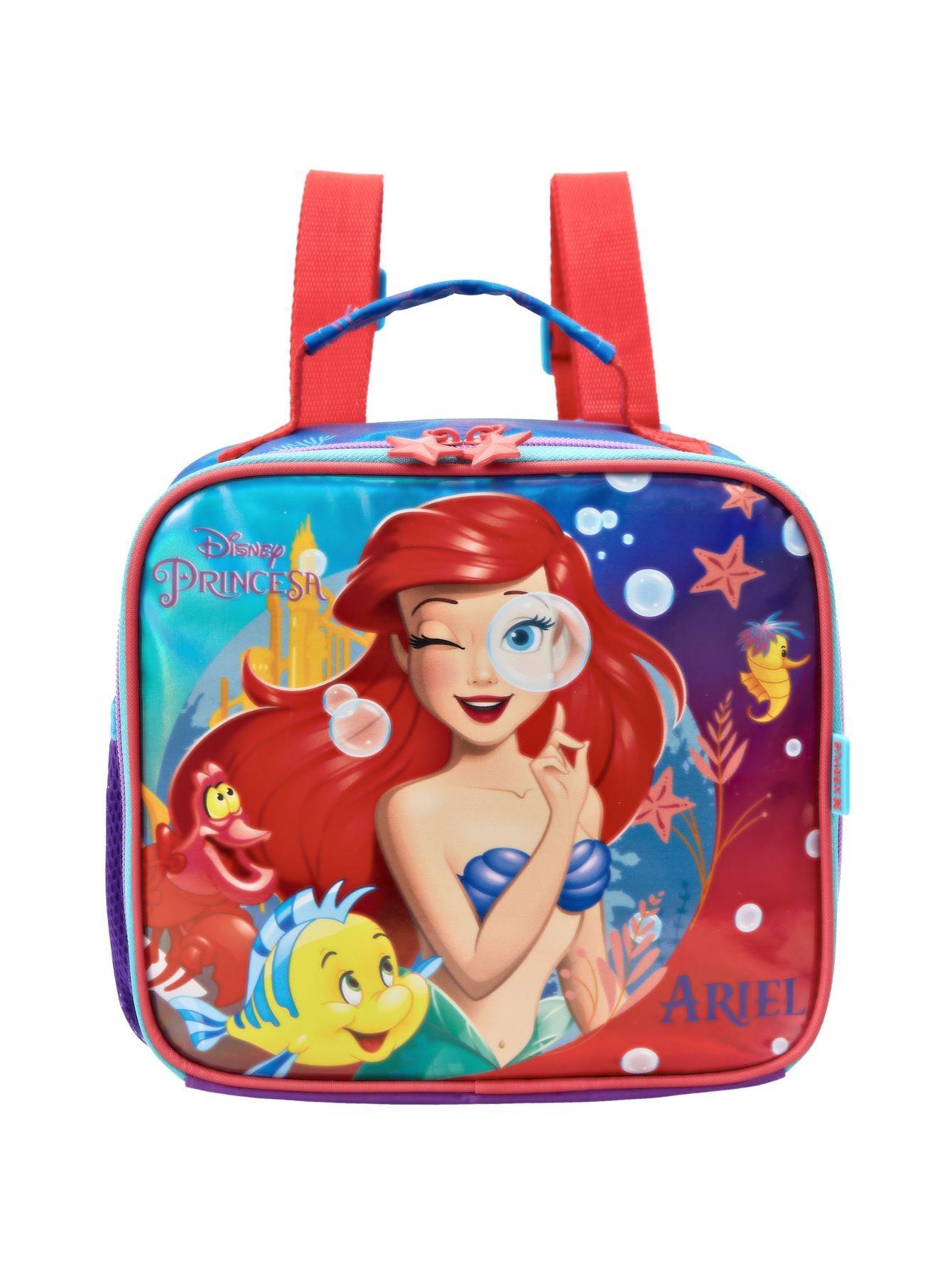 Miniatura Kit Escolar Mochila De Rodinha+Lancheira+Estojo Ariel Sereia