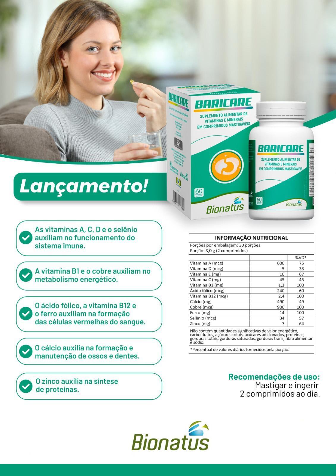Miniatura 3X Baricare Bionatus Vitamina 60Cápsulas