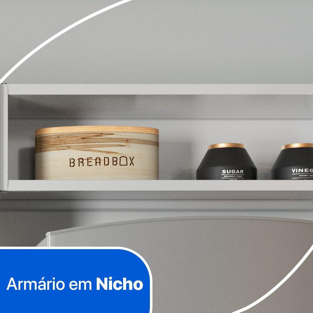 Miniatura Cozinha Compacta Em L Diamante Smart Com 7 Portas 818409 Branco Com Preto