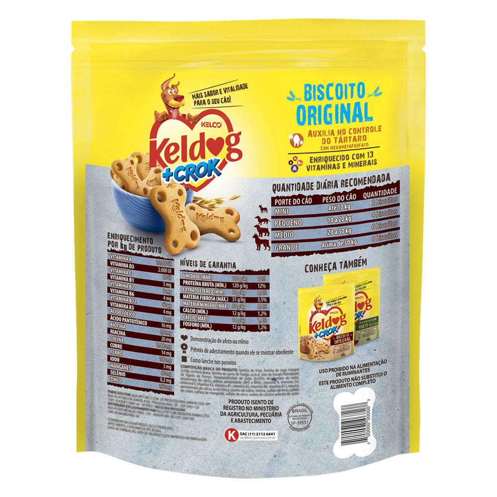Miniatura Biscoito Keldog +Crok Original Para Cães Adultos- 900 g