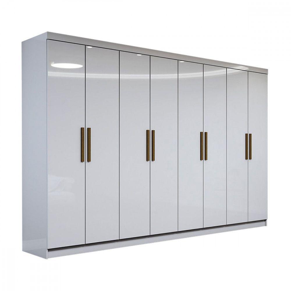Miniatura Guarda Roupa Casal Em MDP 8 Portas E 4 Gavetas Maxel Móveis Branco