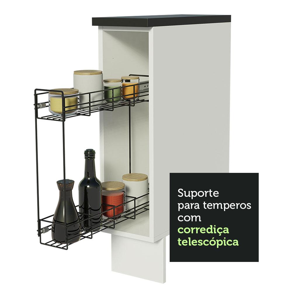 Miniatura Balcão Porta-Temperos Armário de Cozinha 100% MDF 20 cm (Com Tampo) Branco Acordes Madesa Branco