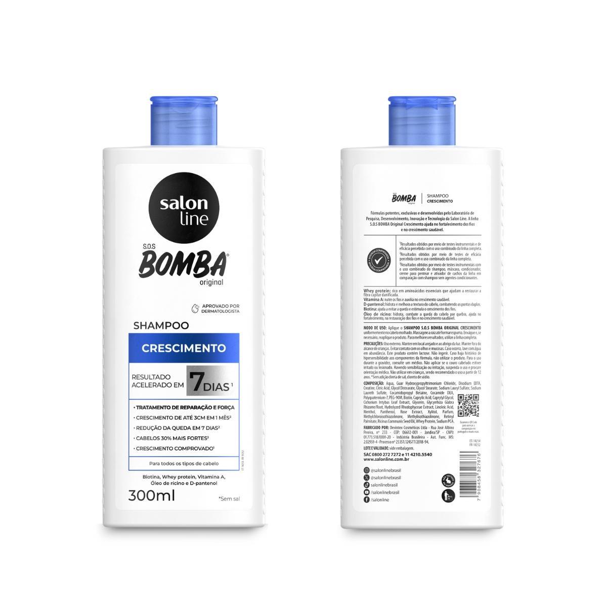 Miniatura Kit Shampoo 300Ml + Condicionador 200Ml Sos Bomba Salon Line
