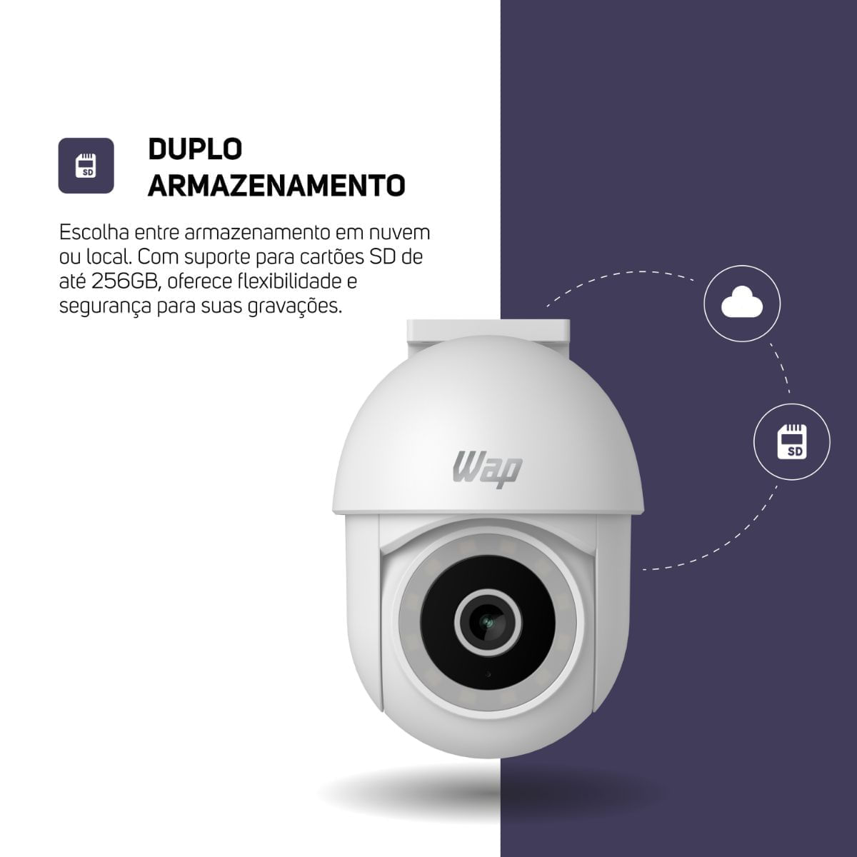 Miniatura CÂMERA DE SEGURANÇA WIFI WAP 360° 3MP LENS 300 BIVOLT