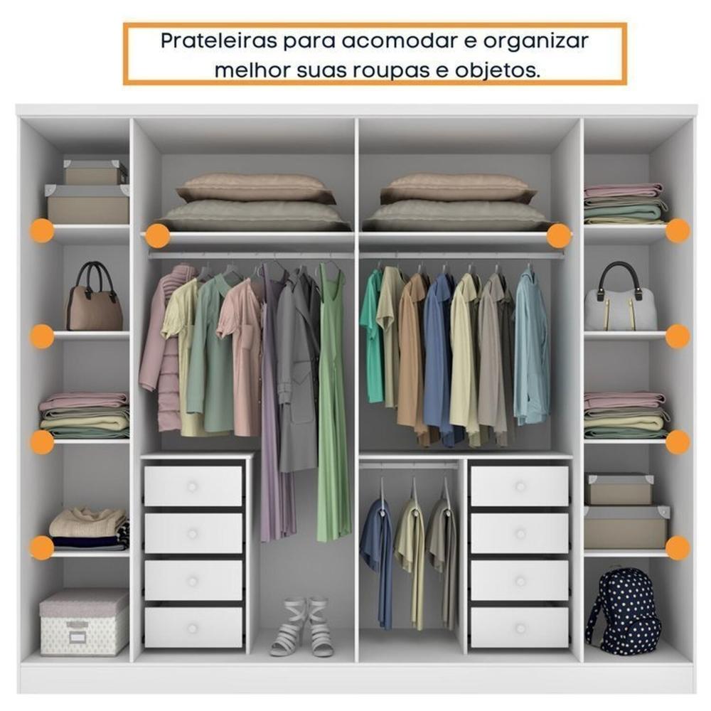 Guarda-Roupa 6 Portas Portugal E Comoda 5 Gavetas Premium Espresso Móveis Branco/Neve