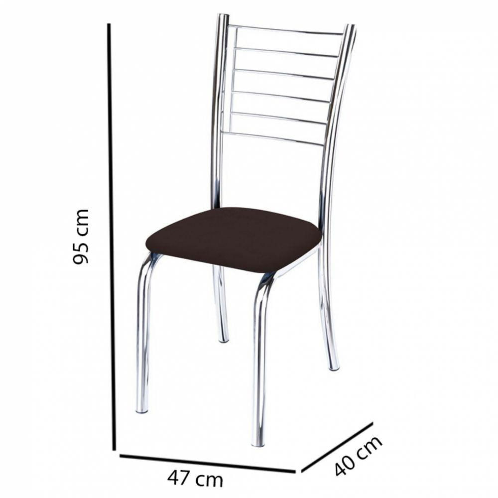 Miniatura Kit 10 Cadeiras Iara Cromada Para Cozinha Marrom
