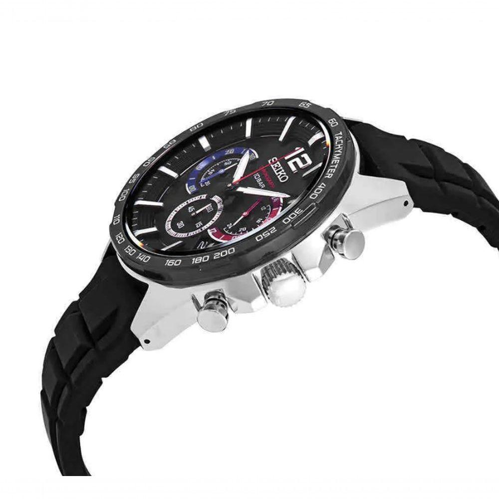 Miniatura Relógio Seiko Essentials Cronógrafo Preto Ssb347