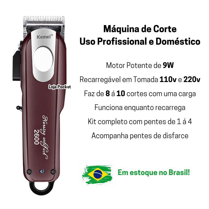 Miniatura Máquina De Cortar Cabelo Profissional Kemei Km-2600 Novidade