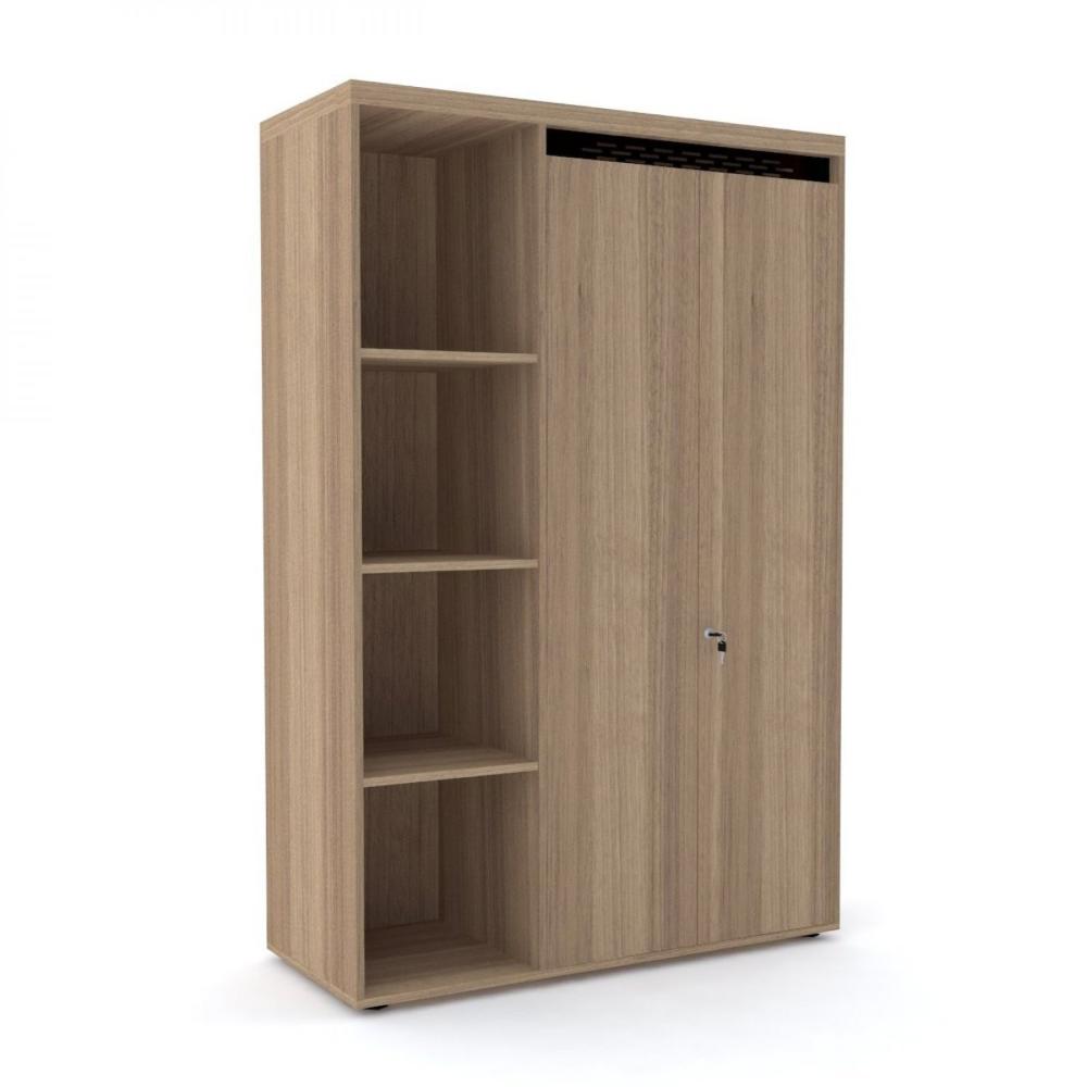 Miniatura Armário Alto Nicho Único 1600x1044x443mm Aanupe50  Pandin Móveis Noce Naturalle/Preto