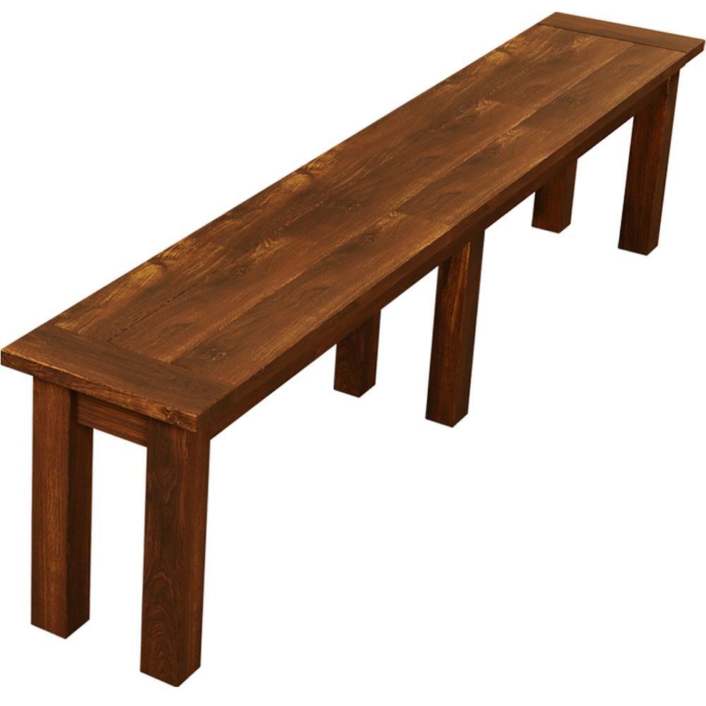Miniatura Mesa De Jantar Com Cerâmica Rústica 02 Bancos De Madeira Maciça Pinus 120cm W02 Imbuia - Lyam Decor
