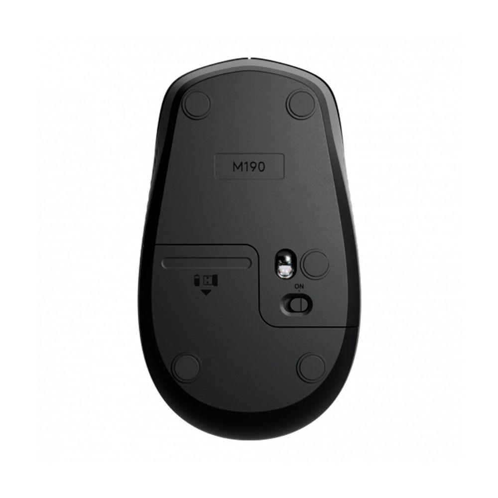 Miniatura Mouse Wireless Logitech M190, 1000Dpi, Preto E Cinza