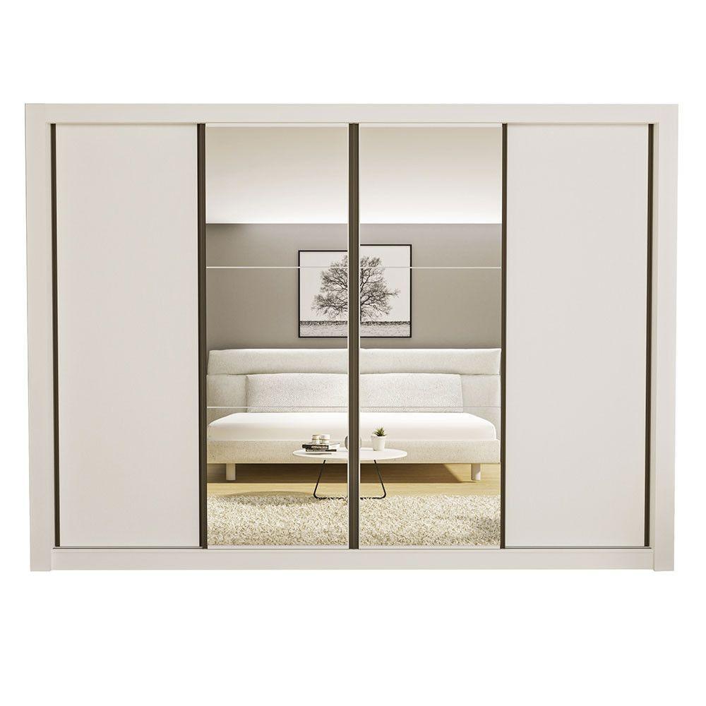 Miniatura Guarda Roupa Casal Firenze Com 6 Espelhos 4 Portas Minastex Branco