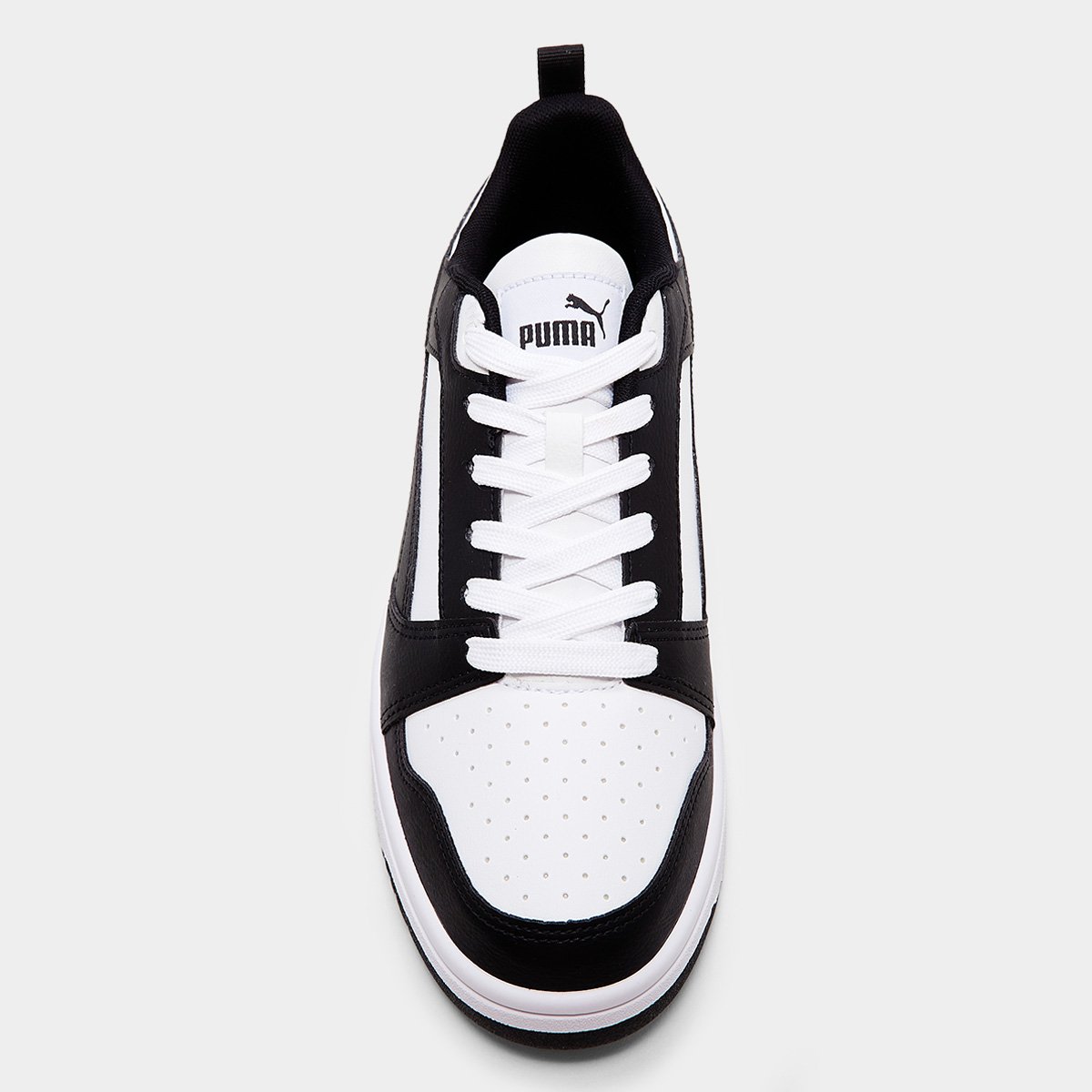 Miniatura Tênis Puma Rebound V6 Low Branco+Preto - 38