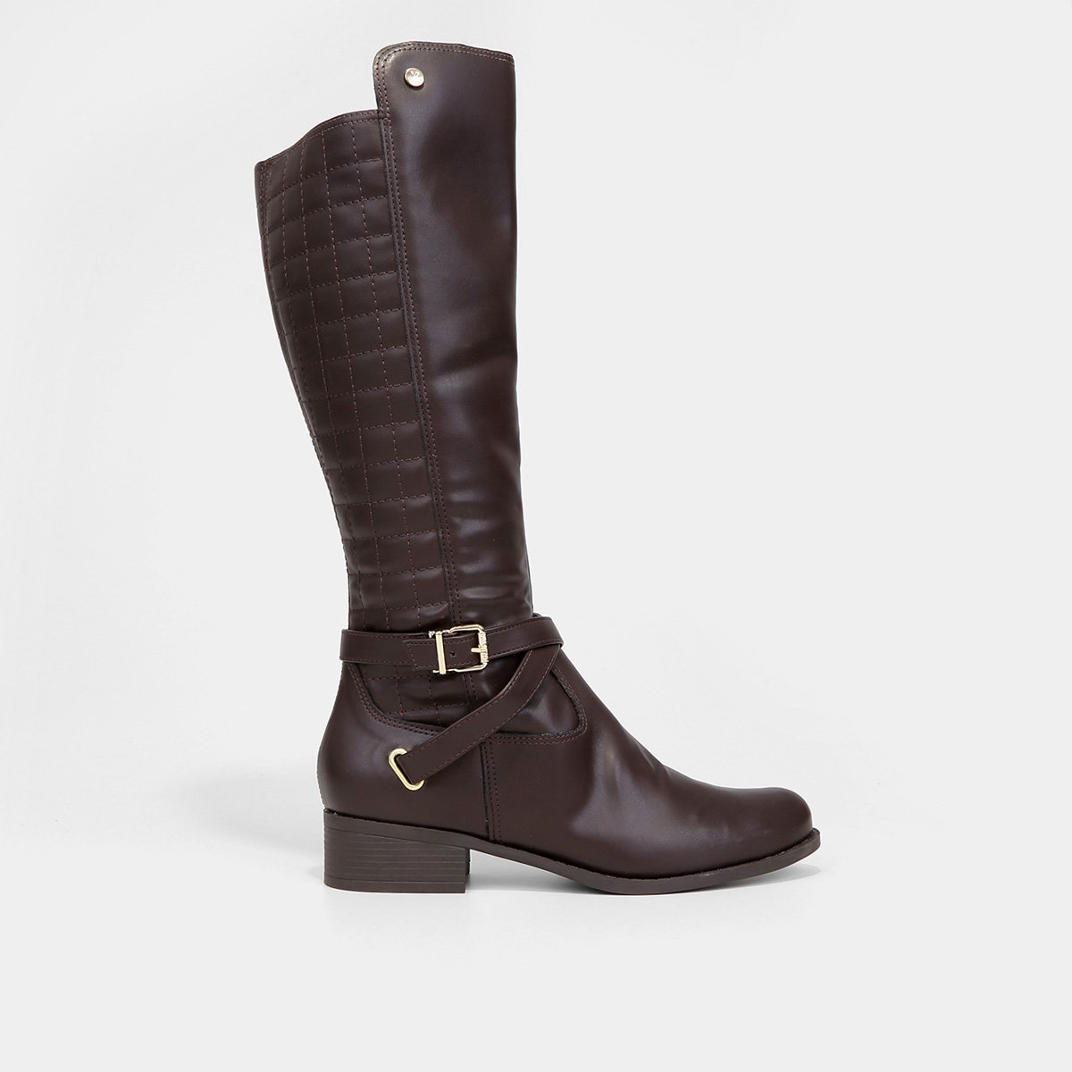 Miniatura Bota Montaria Cano Longo Via Uno Texturizada Feminina Marrom - 34