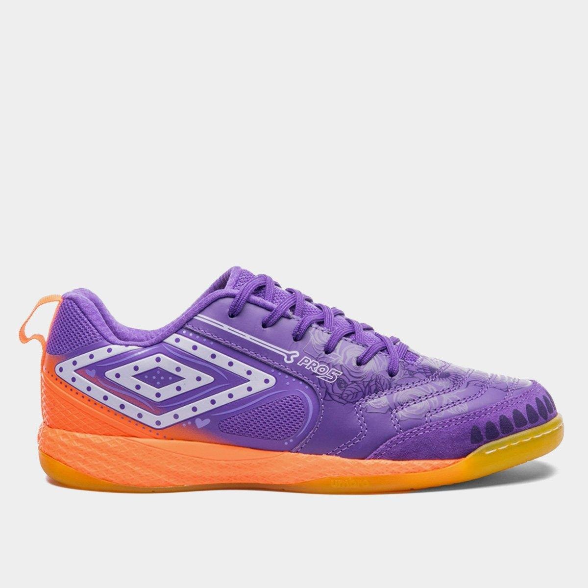 Miniatura Chuteira Futsal Umbro Pro 5 Bump Dia De Los Muertos Unissex Laranja+Azul - 37