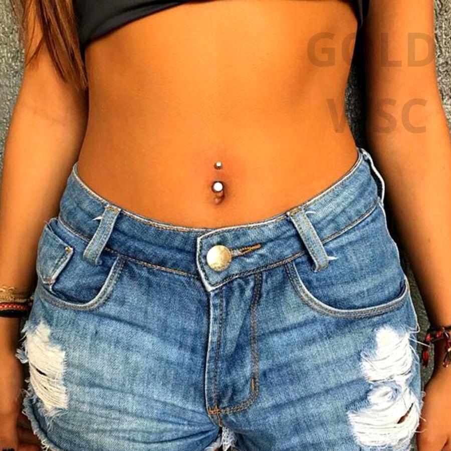 Miniatura Piercing Umbigo Aço Cirúrgico Delicado Pequeno