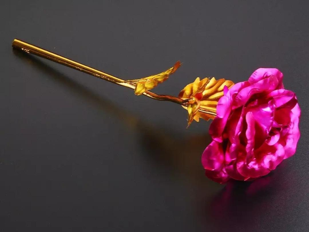 Miniatura A Rosa Encantada Golden Rose Presente De Natal Pink