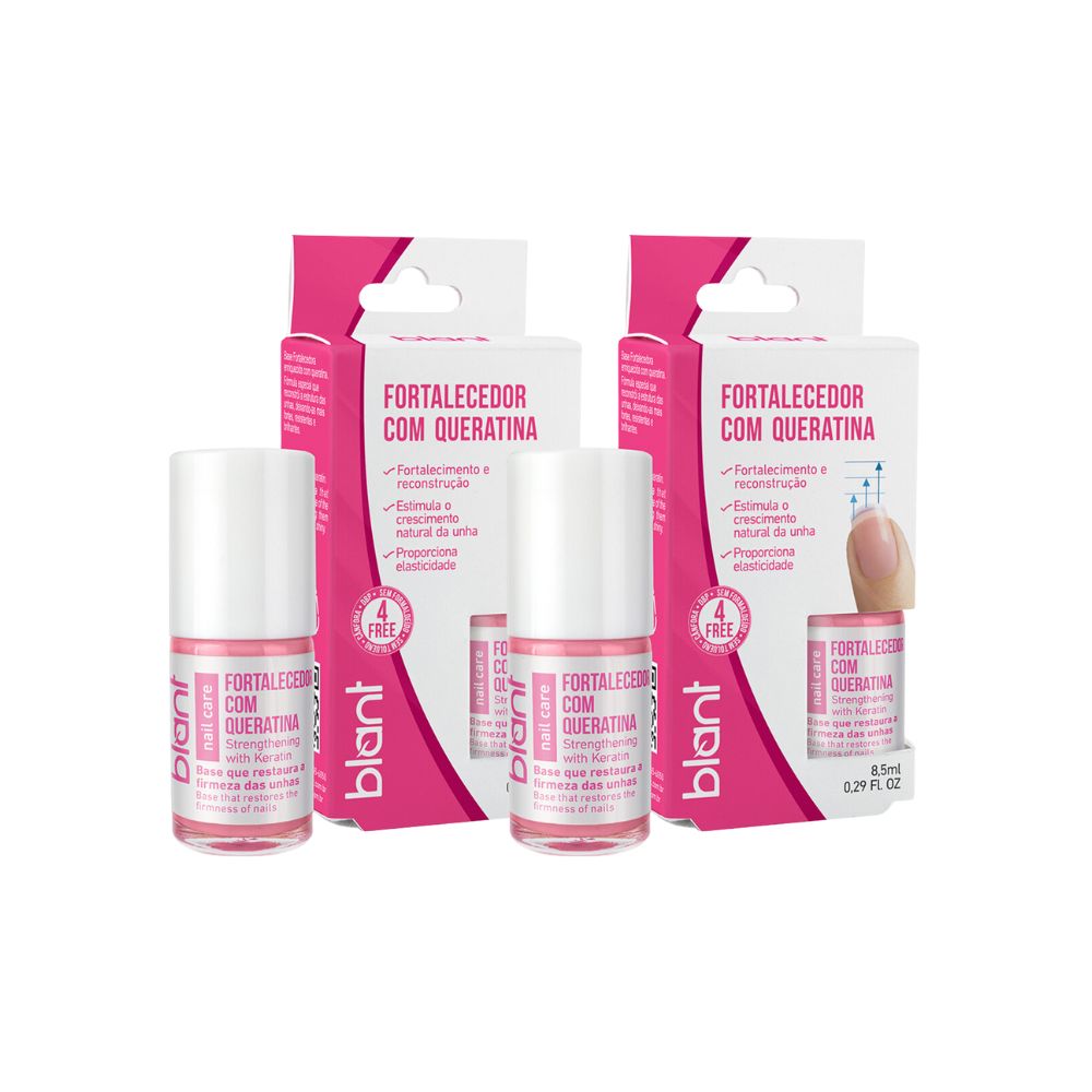 Miniatura Kit 2 Base Fortalecedora Blant com Queratina 8,5ml