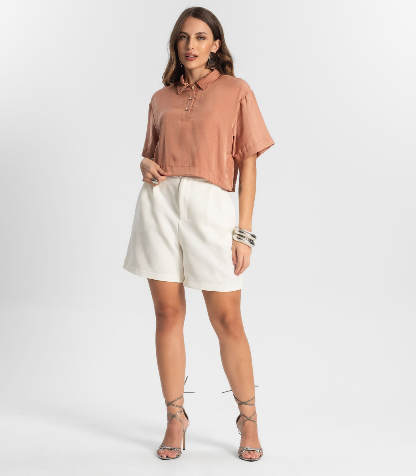Miniatura Camisa Feminina Manga Curta Endless Marrom G