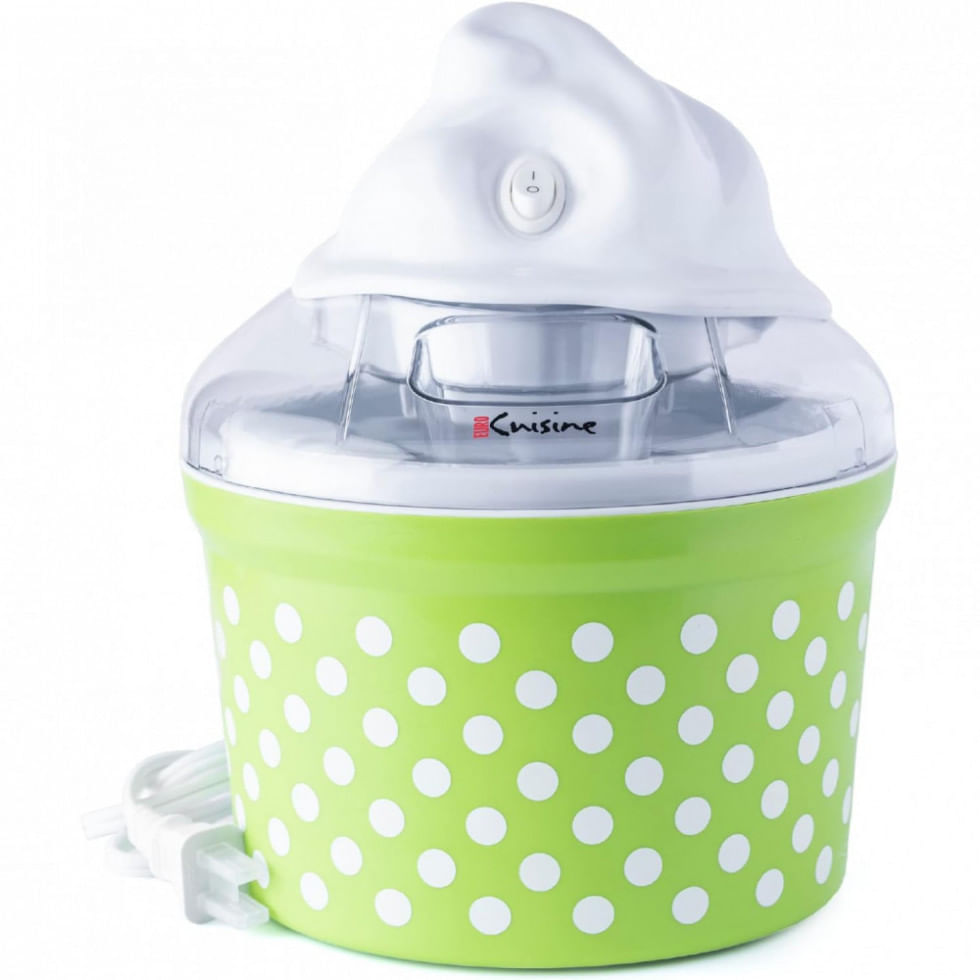 Miniatura Máquina de Sorvete Manual Capacidade 1,5L, 110V 15W, Euro Cuisine, Verde