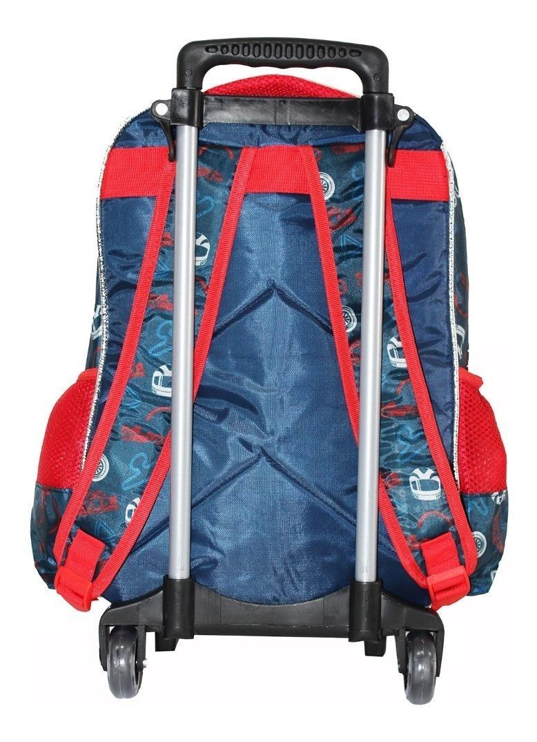Miniatura Kit Mochila Carros Infantil Escolar Rodinhas Estojo Dl21