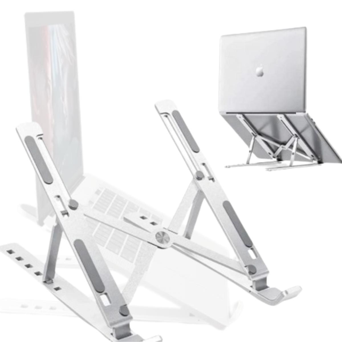 Miniatura Base Suporte Para Notebook Metal Ajustável Premium Cor Prata