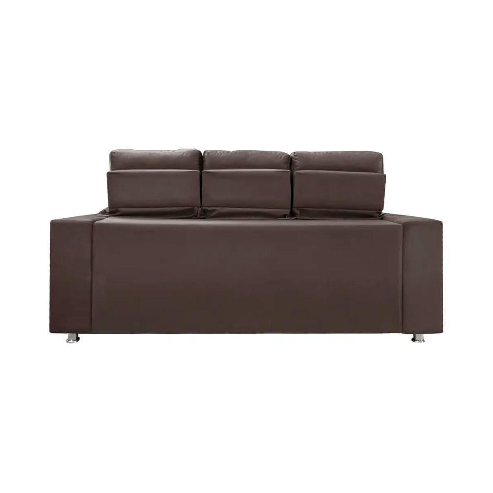 Sofá Retrátil E Reclinável 3 Lugares Londres 1.90cm Com Molas Suede Speciale Home Café