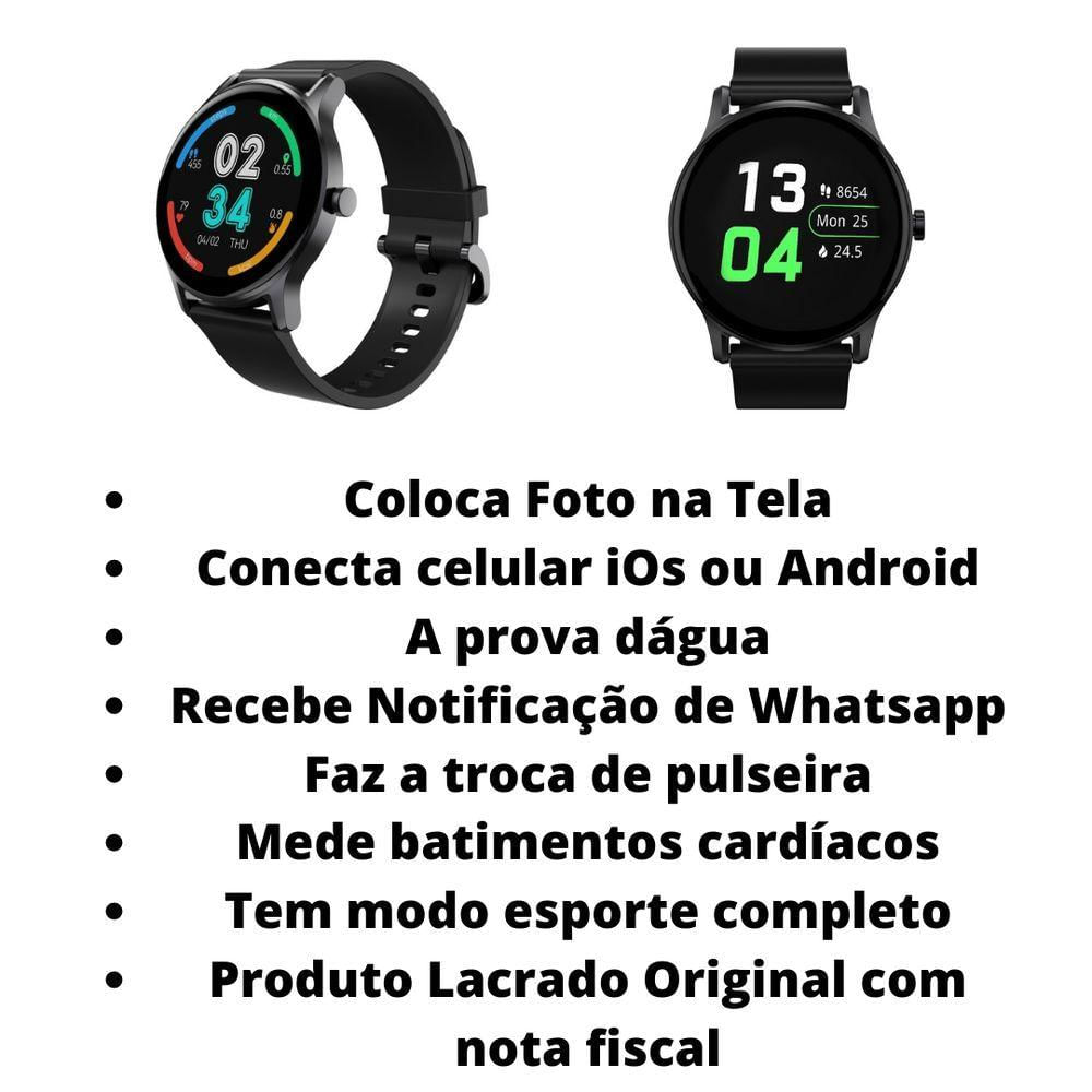Miniatura Smartwatch Redondo Android Ios Ip68 Esportivo Original 2022