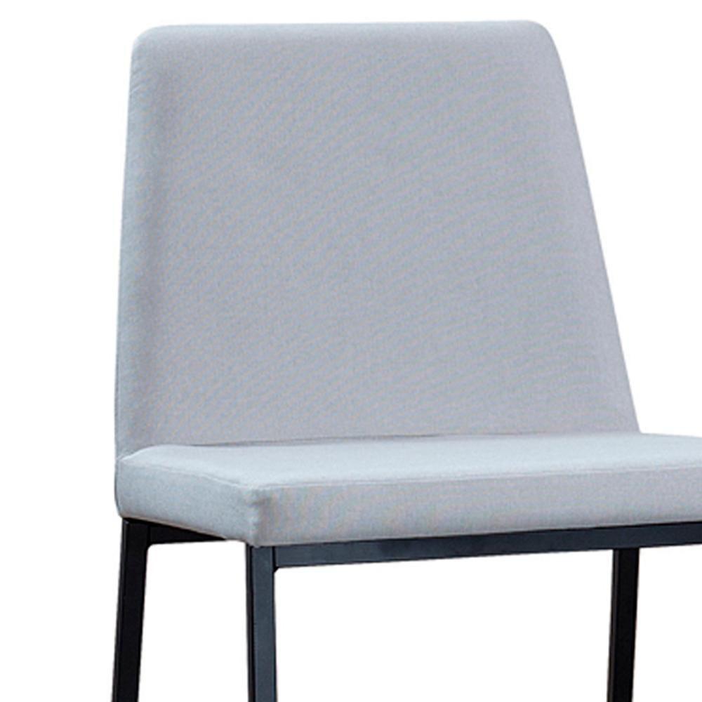 Cadeira Estofada Base Aço Preto F37 Linho Gelo Dmobiliario Gelo
