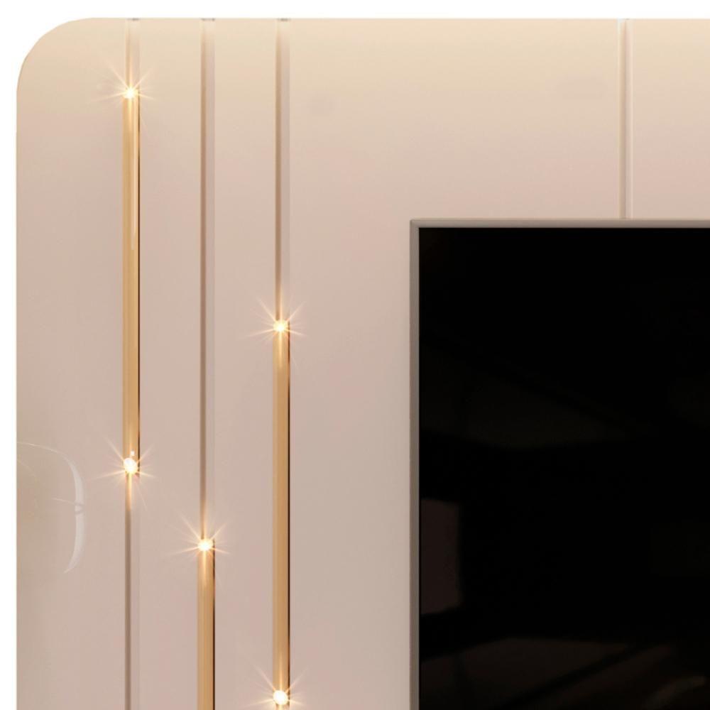 Miniatura Painel Para Tv 75 Pol Com Led Orgânico Dion D05 Off White