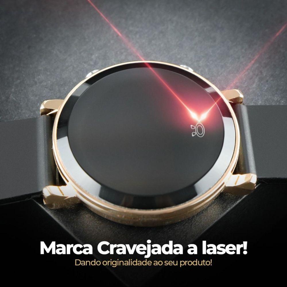 Relogio Digital Aço Inox Feminino + Caixa + Oculos Sol Qualidade Premium Original Dourado Presente