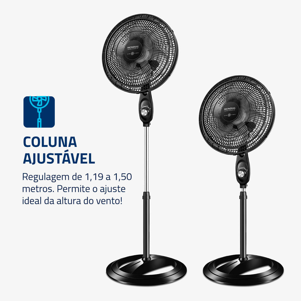 Ventilador Coluna Mondial 40cm Super Power  VSP-40C-NB VENT 40CM VSP-40C-NB 127V/60Hz SUPERPOWE