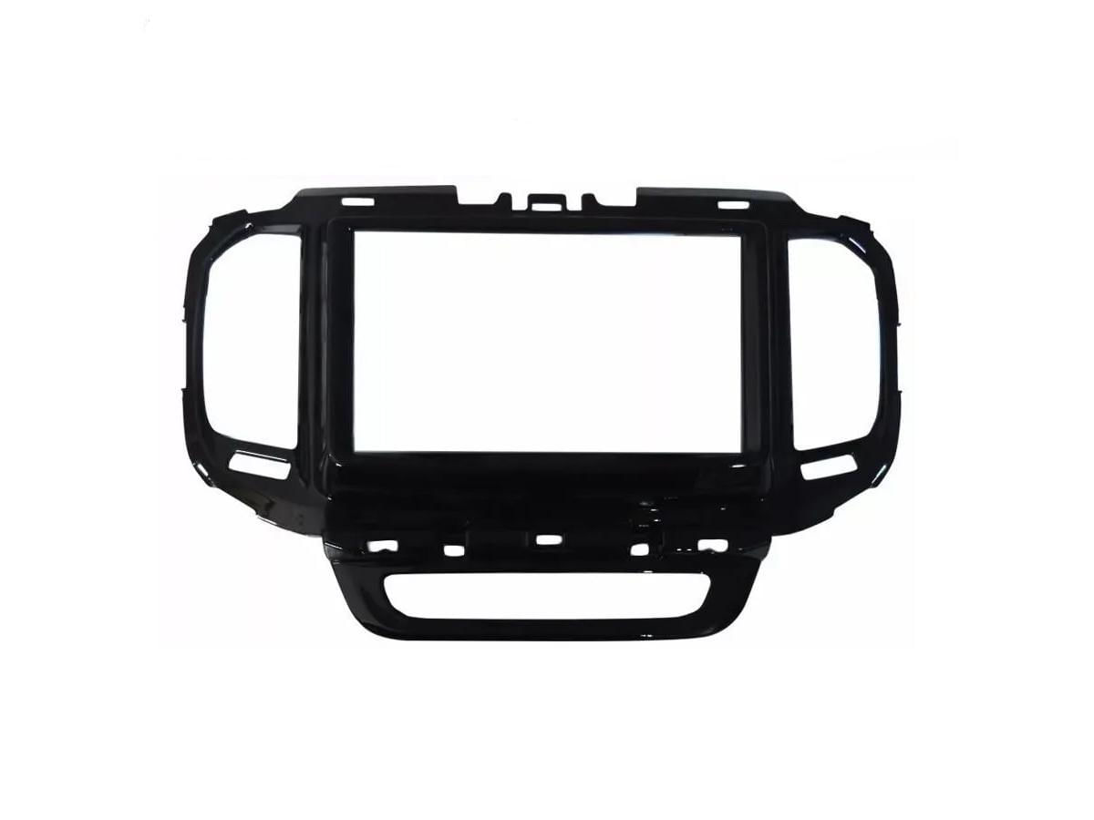 Miniatura Moldura De Painel Dvd 2 Din Fiat Toro Todos + Suportes + Aro Black piano - Moldura de painel
