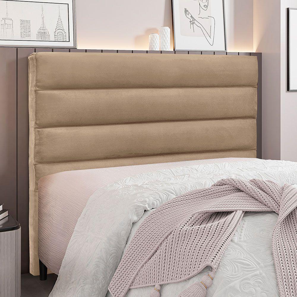 Cabeceira Queen 1,60m Las Palmas Suede - Pallazio Cor Bege