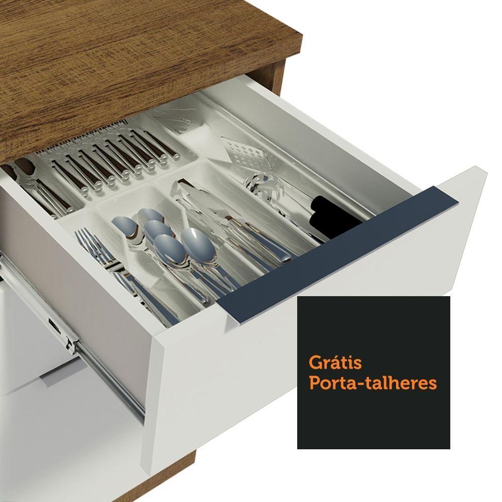 Armário De Cozinha Completa 330cm Rustic/branco Stella Madesa 02 Rustic/branco