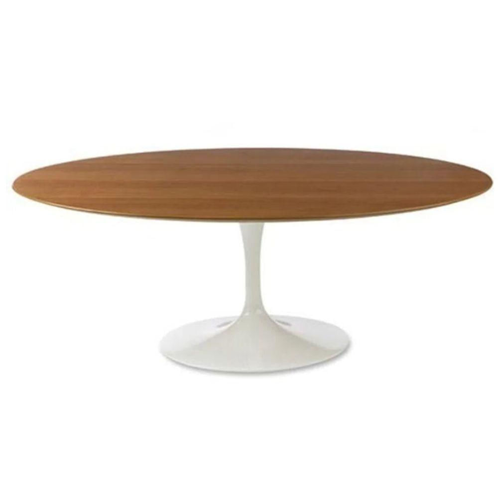 Miniatura Mesa De Jantar Tulipa Saarinen 244X137 Cm Tampo FreijóBranco