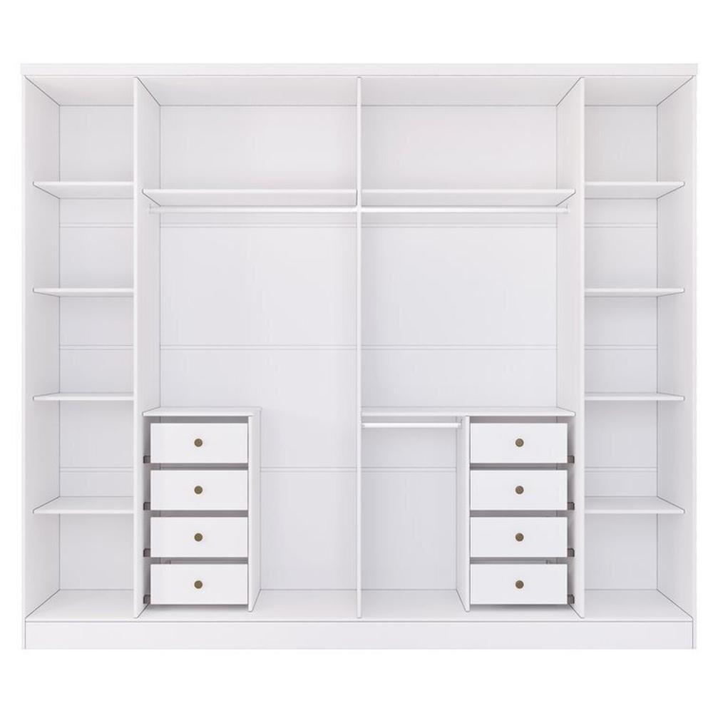 Miniatura Guarda-roupa 6 Portas Portugal e Cômoda 5 Gavetas Florença Espresso Móveis Branco/Neve